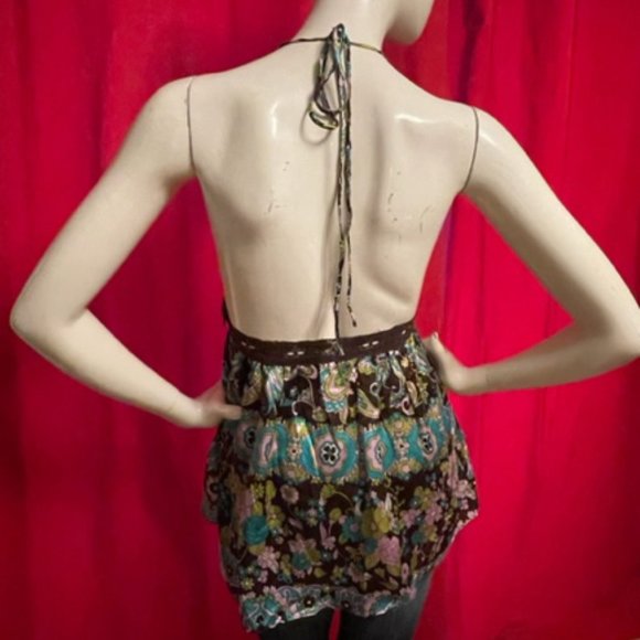 Alice & Trixie Paisley Print Silk Halter Top Size Small - Picture 4 of 7